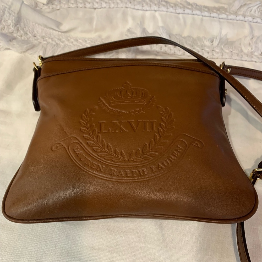 lauren Ralph Lauren Brown Leather Crossbody Bag